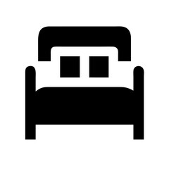 Poster - Isolated black bed icon on a white background  