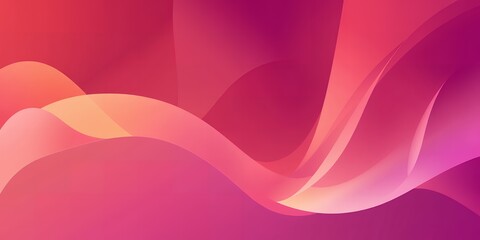 Poster - abstract background with flowing shapes in shades of pink, orange and magenta color gradient
