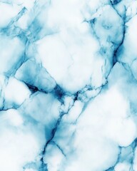 Poster - Serene light blue marble texture with intricate veining creating a calming and elegant backdrop for design projects capturing the essence of natural stone