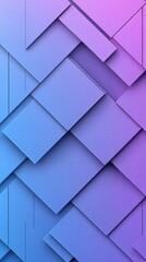 Poster - Geometric arrangement of overlapping squares in gradient blue and purple hues creating a modern abstract background with depth and shadow for graphic design