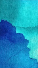 Poster - Abstract watercolor painting featuring a blend of vibrant blue and turquoise hues creating a serene and artistic visual texture with a calming and modern aesthetic