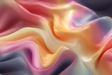 Aufkleber - Abstract flowing fabric with vibrant colors creating a smooth and silky texture in a dynamic composition with soft lighting and a dreamy aesthetic