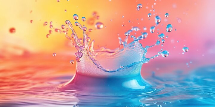Rising pastel splash, soft thread on the background