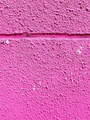 Poster - Vivid pink stucco wall texture with rough surface creating a bold and eye catching background showcasing architectural detail and vibrant color for creative projects