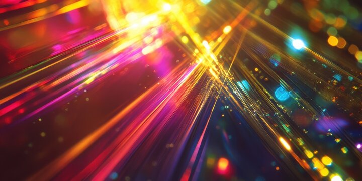 Prism thread rises, radiant shine on the background