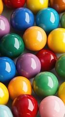 Poster - Vivid Array of Glossy Spheres a Captivating Display of Color and Light Abstract Composition of Colorful Balls