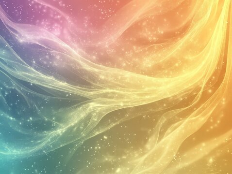 Radiant mist shimmers create thread surge, background hue