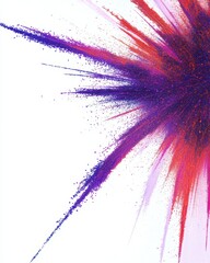 Aufkleber - Vibrant explosion of purple and red hues against a clean white canvas creating a dynamic abstract design with a modern artistic flair and a sense of energy