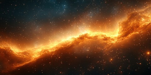 Wall Mural - vibrant cosmic landscape featuring glowing nebula and countless stars in the night sky