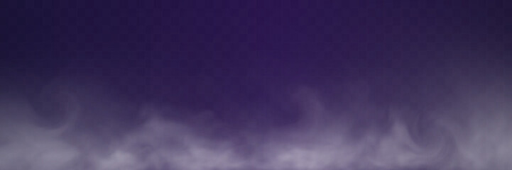 Aufkleber - Realistic white smoke or mist effect with soft, swirling patterns on a transparent background. Perfect for overlays and atmospheric designs.	
