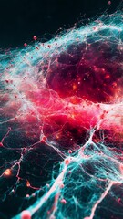 Wall Mural - An abstract red space background. 