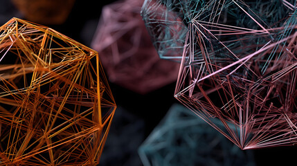 Poster - geometric abstraction: a visually stunning image showcasing the beauty of geometry through intricate