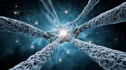 Wall Mural - An abstract cosmic space textural web background.