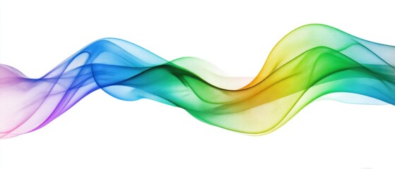Poster - Abstract flowing ribbon of vibrant colors on a white background creating a dynamic and smooth wave effect perfect for modern design and artistic expression