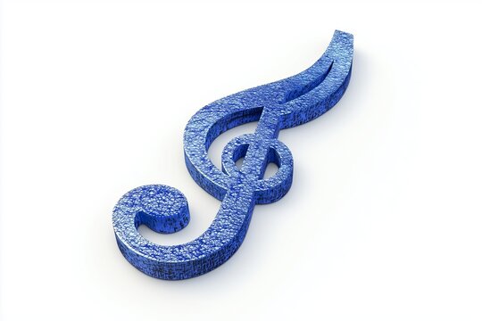 3d Rendering Blue Music Note isolated on white background