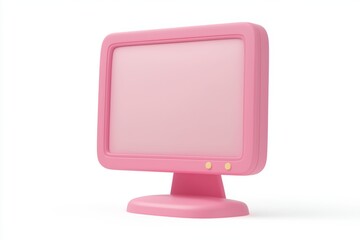 Poster - modern realistic computer monitor. 3d rendering isolated on white background. Cartoon plastic style icon