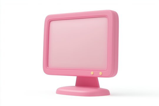 modern realistic computer monitor. 3d rendering isolated on white background. Cartoon plastic style icon