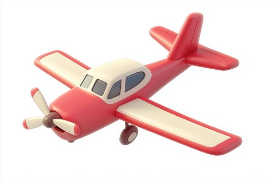 plane. Aircraft icon. 3d rendering isolated on white background. Cartoon plastic style icon
