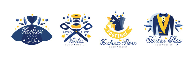 Poster - Fashion Boutique and Tailor Sewing Shop Logo Design Vector Set