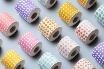 Wall Mural - Round Roll Stickers Mockup