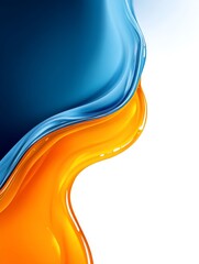 Poster - Abstract Blue and Orange Liquid Flow - Abstract of flowing blue and orange liquid, creating a dynamic and vibrant design. Perfect for backgrounds or design elements