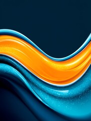 Poster - Abstract Blue and Orange Waves - Dynamic abstract featuring vibrant blue and orange waves, ideal for backgrounds or design elements. Modern and stylish