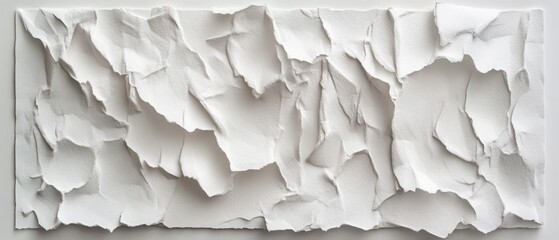 Poster - Abstract white paper texture background with torn edges and rough surface creating a minimalist and modern design with a clean and elegant aesthetic