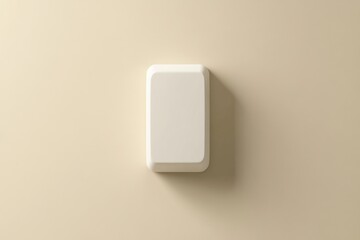 Leinwandbilder - Minimalist ivory wall switch. Rounded rectangular plate with a clean, simple design, blending seamlessly with the pale background.