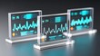 © Supot - Futuristic holographic displays showing vital health statistics