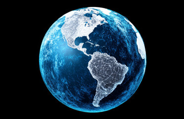 Poster - Global Network Twin for Climate Analysis - A twin of Earth, visualizing interconnected global systems for climate prediction, showcasing data streams, network analysis