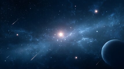 Wall Mural - An expansive view of the cosmos, filled with celestial bodies and cosmic dust