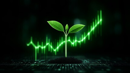 Aufkleber - Green Finance Growth: AI Powered Analytics - Sustainable investing, financial technology, environmental responsibility, economic growth, future prosperity