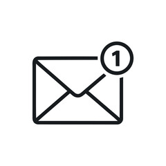 Fototapete - Unread Email Notification Icon New Message Alert Vector Illustration Minimalist Outline Design Social Media And Communication Concept