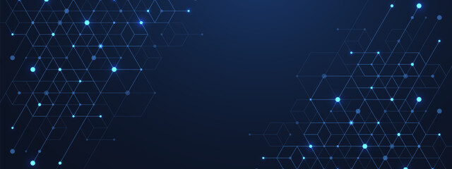 Aufkleber - Abstract digital blockchain cube blocks concept. 3D big data cubes quantum computer technology idea. Artificial intelligence data core cubes design element