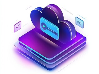 Poster - Cloud Storage Symbol and Clipboard Illustration