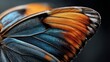 © liliyabatyrova - A stunning close up of a butterfly wing unveils a mesmerizing interplay of blue and burnt orange hues