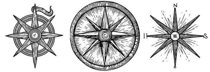 Poster - The classic compass rose design is perfect for indicating the four main directions, making it ideal for themes related to navigation, travel, and exploration