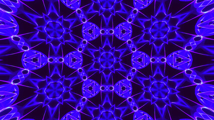 Poster - Abstract colorful kaleidoscopic geometric pattern. Kaleidoscopic background design. Hypnotic background. 3D rendering