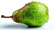 © กาซือมะ สาและ - a fresh, juicy pear with smooth skin on a white isolated background, sweet and refreshing design