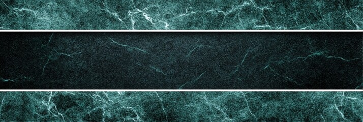 Poster - Teal Marble Texture Banner - Elegant teal marble texture banner with a dark center section, ideal for website headers, backgrounds, or design elements