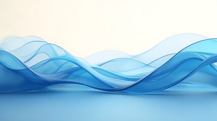 Poster - Beautiful translucent blue waves creating a serene and calming atmosphere.