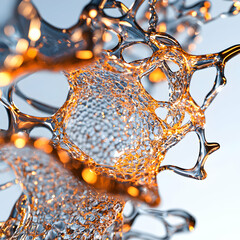Fototapete - Abstract art depicting a fluid structure with intricate detail. Ideal for scientific illustrations or creative backgrounds. Could also symbolize cellular structures.