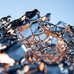 Poster - Close-up of an abstract crystalline structure. Suggests a futuristic or technological application. Great for scientific visualization or digital art.