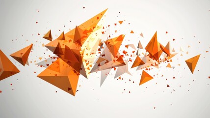 Poster - This creative illustrated graphic features vibrant orange geometric shapes dynamically arranged, capturing the essence of modern design and abstract art.