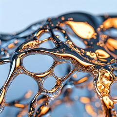 Poster - Abstract close-up of a fluid structure. This image is ideal for use as a background for websites or presentations adding a touch of elegance and scientific intrigue.