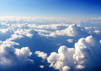 Wall Mural - a blue sky with clouds adds depth.