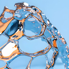 Poster - Abstract artistic rendering of water like liquid. Perfect for digital art backgrounds or modern design applications. Highlighting fluid motion and reflective surfaces.