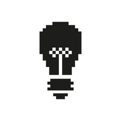 Fototapete - Pixel Art Light Bulb Icon. Innovation, Creativity, And New Ideas Symbol. Retro 8-Bit Style Design. Isolated Vector Illustration