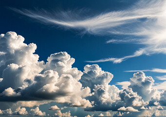 Wall Mural - blue sky with white clouds—overall atmosphere is bright, peaceful, and uplifting.
