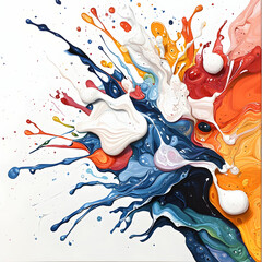 Poster - Abstract colorful paint splash art. Ideal for vibrant posters wall art and unique design elements. Bring a creative touch to any project.